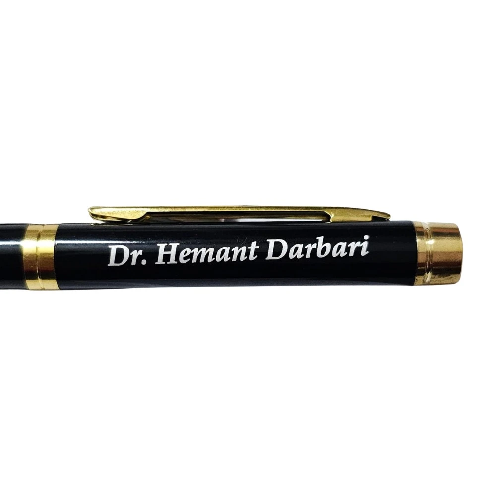 Personalized Black and Gold Ball Point Pen